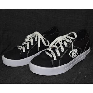 Heelys Men's 10 Black White Canvas Low Skate Shoes Sneakers Black White Lace-Up